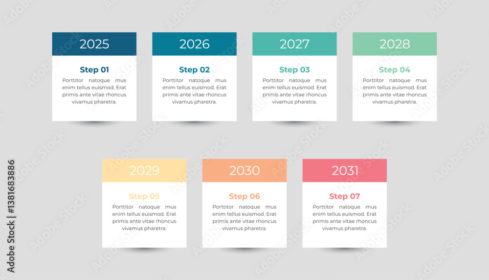 7 Year Infographic Timeline Design Template for Presentation 7 Year Infographic Timeline Design Template for Presentation