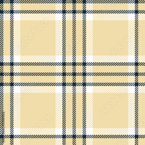 Plaid pattern seamless. Rustic Nato Blue & Rich Creamy Ivory Tartan Fabric Design.