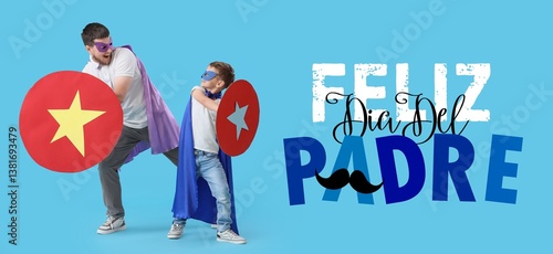 Obraz na plátně Spanish greeting banner for Father's Day