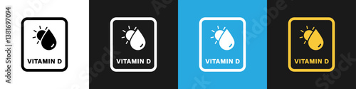Vitamin D - vector sticker for product labeling. Isolated on backgrounds.