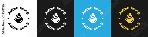 Amino Acids vector sign for product information labeling.