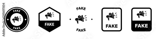 Fake - vector stamps for fake information or content.