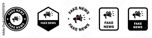 Fake News - stamps for false news and content. Vector isolated on white.
