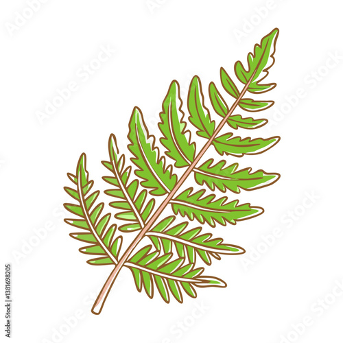 Fern leaf icon showcasing vibrant green colors, nature concept
