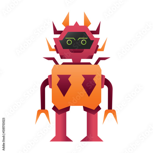 Vector robot design mascot kawaii