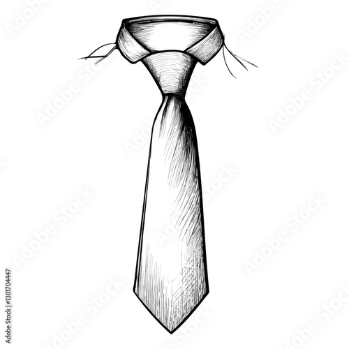 Tie minimalist flat illustration, featuring a clean design isolated on a white background.

