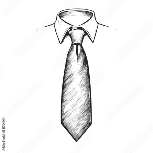 Tie minimalist flat illustration, featuring a clean design isolated on a white background.

