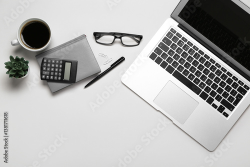 Composition with laptop, co...