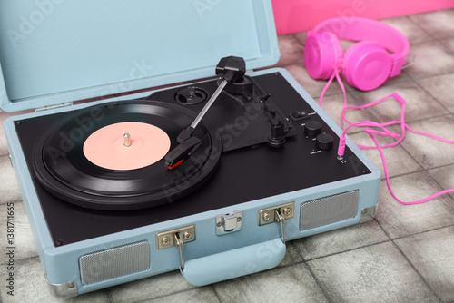 Record player with vinyl di...