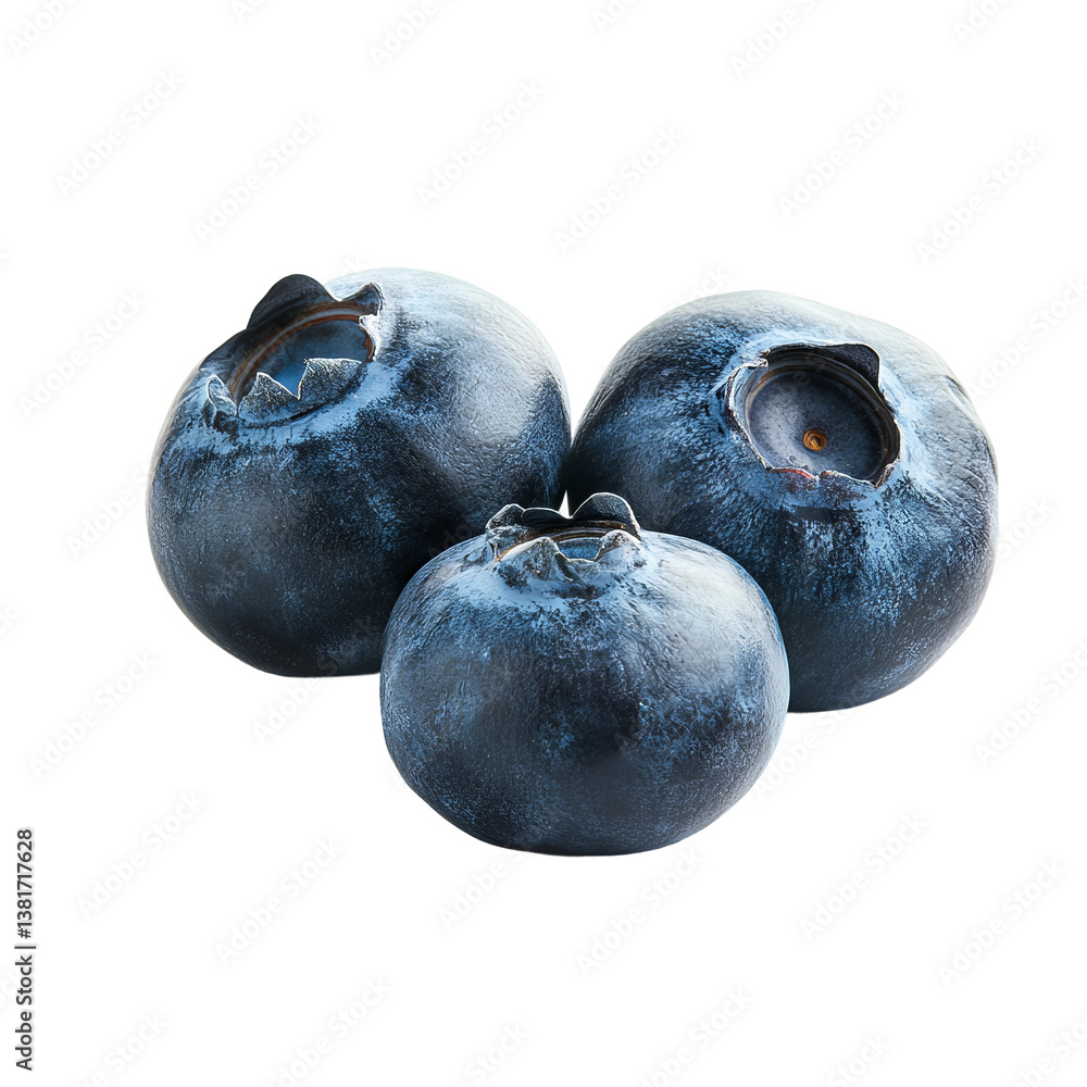 Obraz premium blueberries viewed from side at low angle