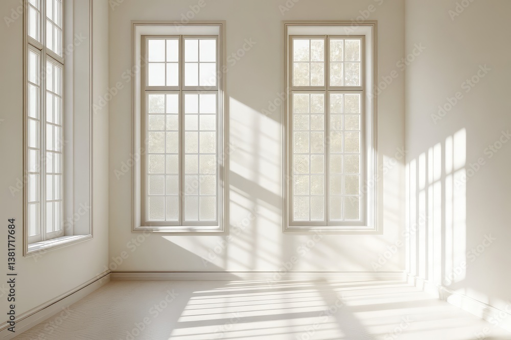 Fototapeta premium Modern residential window installation with contemporary frame design. AI generated illustration.