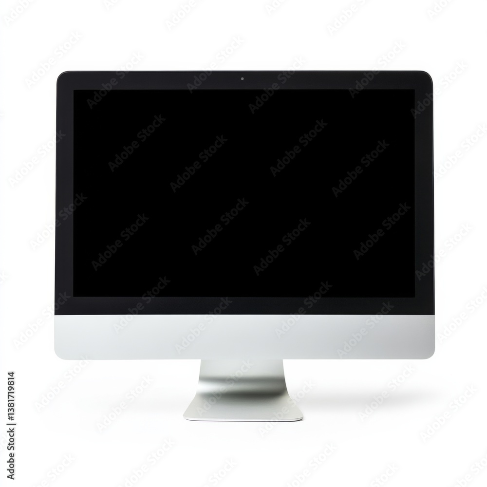 Modern desktop computer with blank screen isolated on white background Modern desktop computer with blank screen isolated on white background