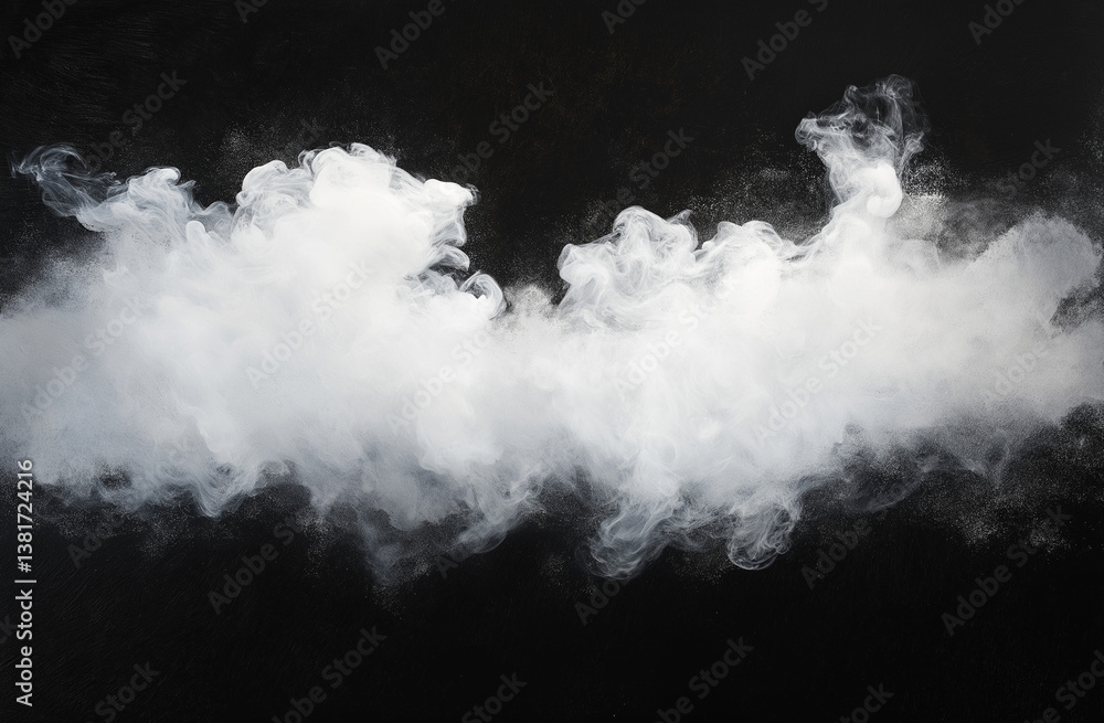 White smoke on a black background creating an abstract fog and mist texture White smoke on a black background creating an abstract fog and mist texture