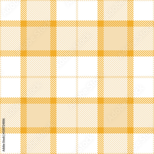 Vintage Tahitian Sand and Smoky White Seamless Tartan Fabric Design