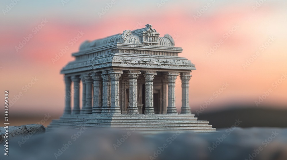 Obraz premium Architectural masterpiece historical site sculpture serene landscape close-up view artistic representation