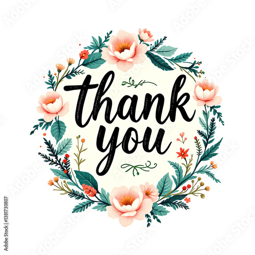 thank you card with roses