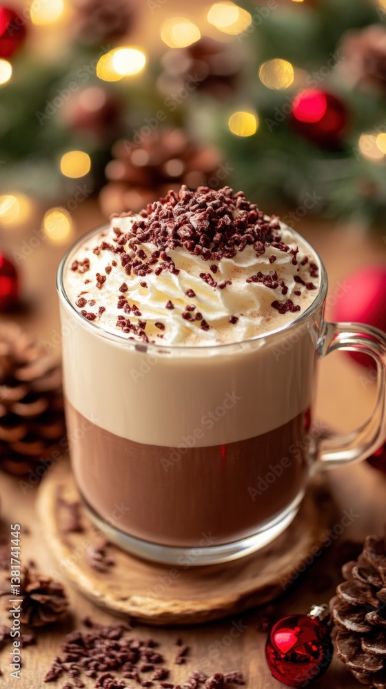 Delicious Hot Chocolate with Whipped Cream and Toppings Delicious Hot Chocolate with Whipped Cream and Toppings