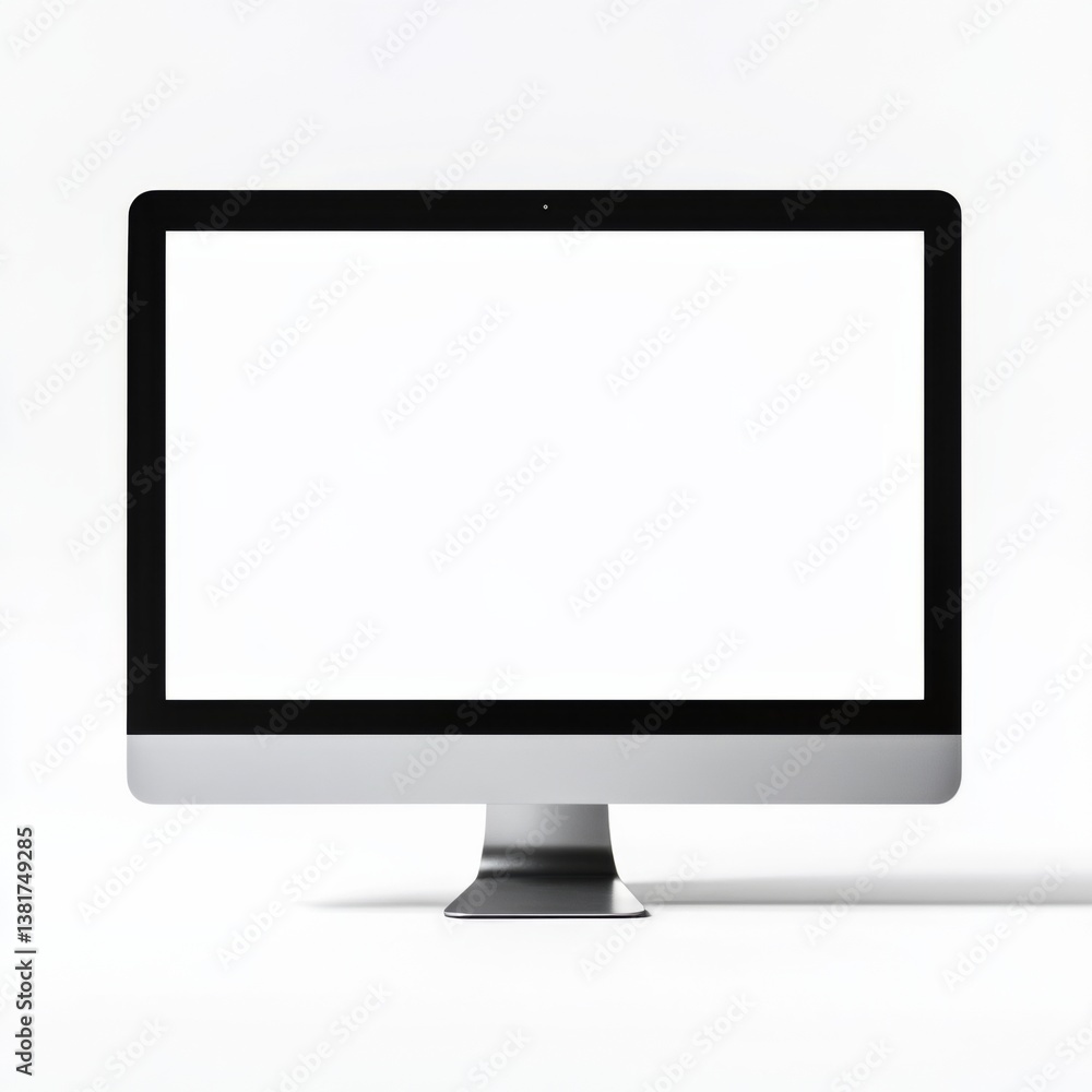 Modern computer monitor with wide screen minimalist black frame Modern computer monitor with wide screen minimalist black frame