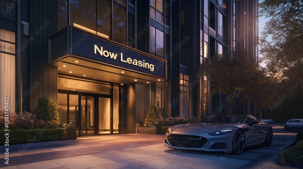 Luxury High-Rise Condominium Building with Modern Architecture and Leasing Availability