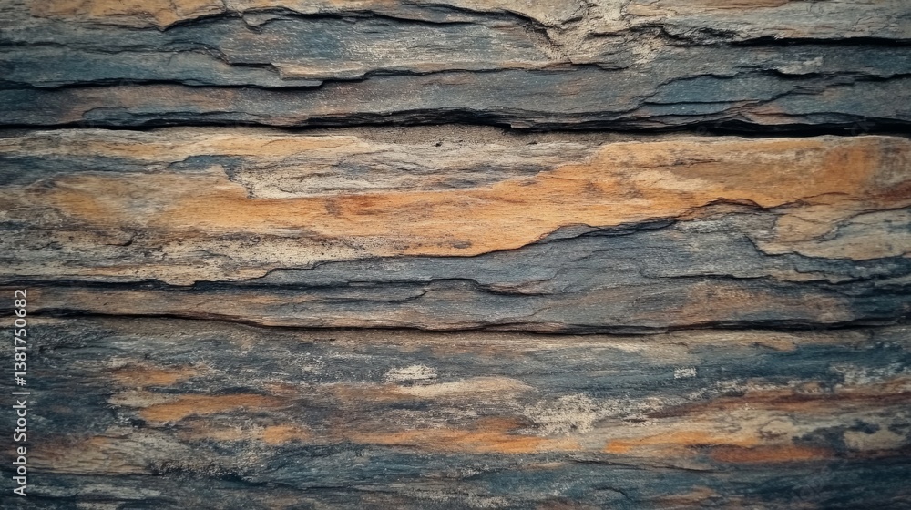 Weathered wooden board with natural grain patterns and horizontal streaks, aged wood texture generative ai Weathered wooden board with natural grain patterns and horizontal streaks, aged wood texture generative ai