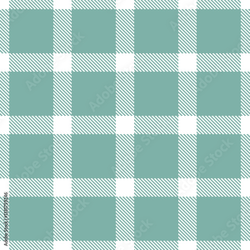 Elegant Seamless Tartan featuring Traditional White and Rustic Green Room Fabric Design