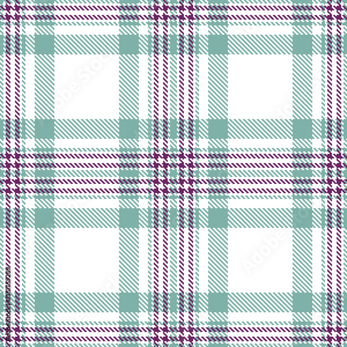 Vintage White Seamless Tartan with Metallic Green Room accents Fabric Design