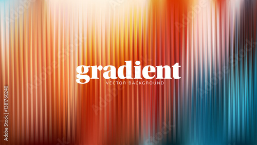 Ripple glass distortion background. Abstract fractal effect ribbed glass texture with vibrant gradients smooth fluted vertical lines. Reeded Bold dynamic design blending futuristic tones vector bg