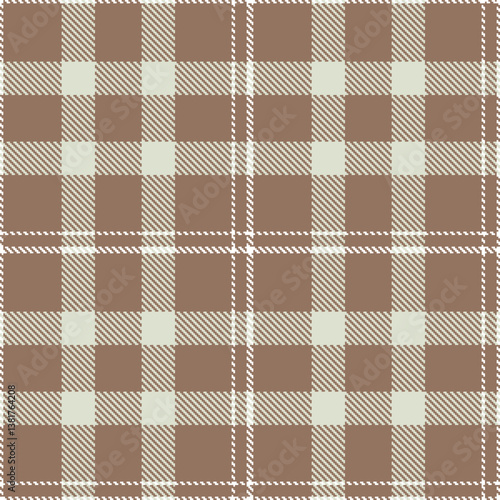 Autumn Corral Brown and Smoky White Seamless Tartan Fabric Design
