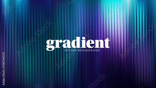 Ripple glass distortion background. Abstract fractal effect ribbed glass texture with vibrant gradients smooth fluted vertical lines. Reeded Bold dynamic design blending futuristic tones vector bg