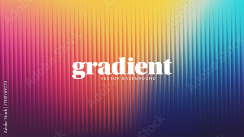 Ripple glass distortion background. Abstract fractal effect ribbed glass texture with vibrant gradients smooth fluted vertical lines. Reeded Bold dynamic design blending futuristic tones vector bg