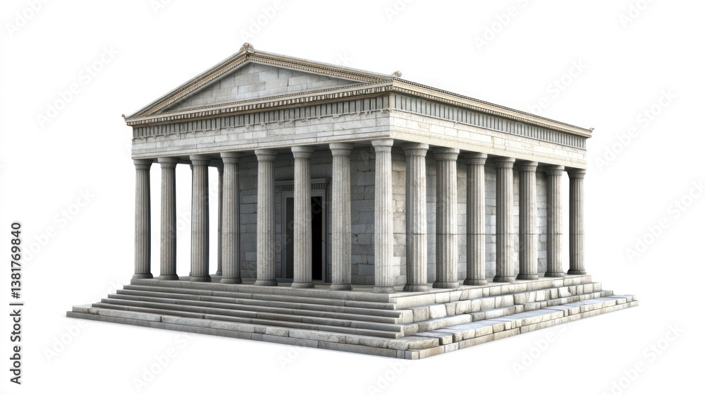 Obraz premium Classical Architecture with Pillars and Pediment Ancient Design for Historical Cultural and