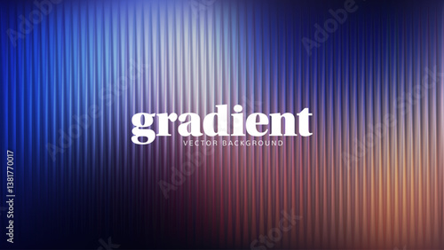 Ripple glass distortion background. Abstract fractal effect ribbed glass texture with vibrant gradients smooth fluted vertical lines. Reeded Bold dynamic design blending futuristic tones vector bg