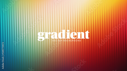 Ripple glass distortion background. Abstract fractal effect ribbed glass texture with vibrant gradients smooth fluted vertical lines. Reeded Bold dynamic design blending futuristic tones vector bg