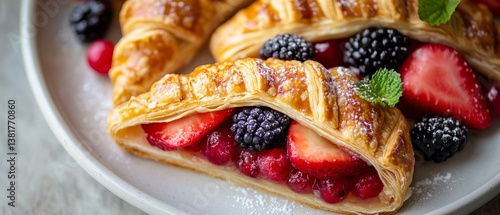 Obraz na płótnie Mouthwatering Fruit Turnovers - Crispy, Golden, and Delicious w salonie