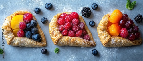Obraz na płótnie Mouthwatering Fruit Turnovers - Crispy, Golden, and Delicious w salonie