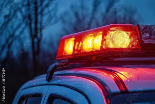 Wallpaper Mural Emergency medical services vehicle roof light as a rescue signal. AI generated illustration. Torontodigital.ca