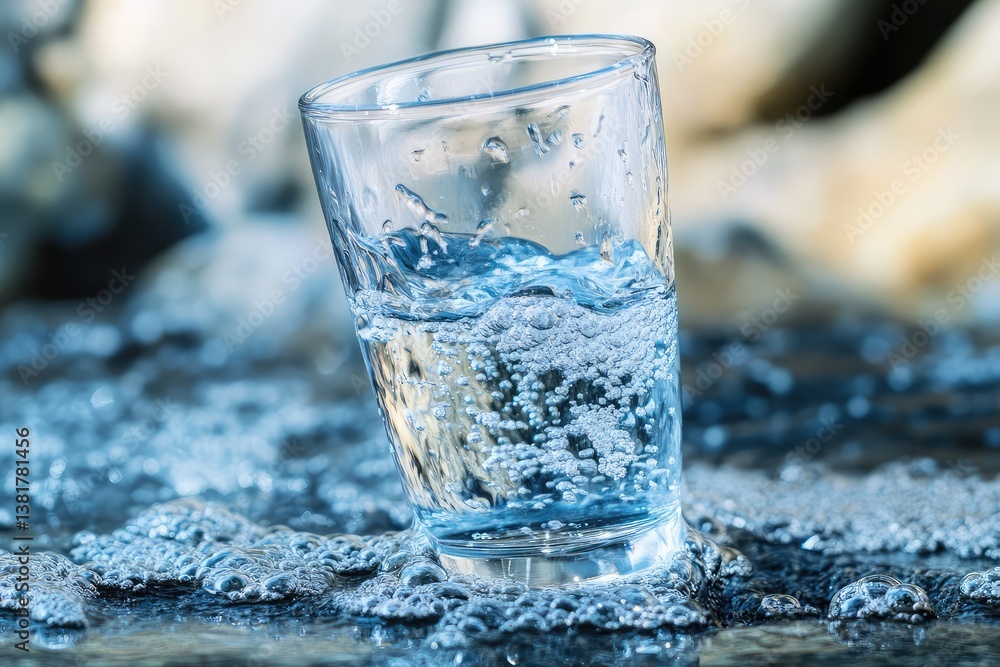 Water purification concept showcasing clean, safe drinking water. AI generated illustration. Water purification concept showcasing clean, safe drinking water. AI generated illustration.