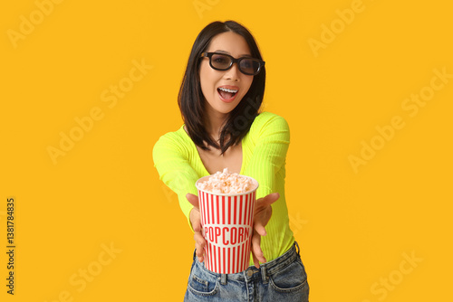 Young Asian woman in 3D gla...