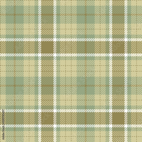 Elegant Seamless Tartan featuring Deep Trough Shell Brown and Pastel Wasabi Zing Fabric Design