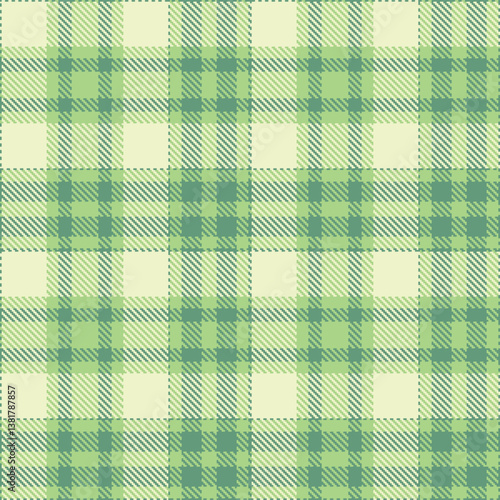 Elegant Seamless Tartan featuring Soft Dying Moss and Muted Feijoa Fabric Design