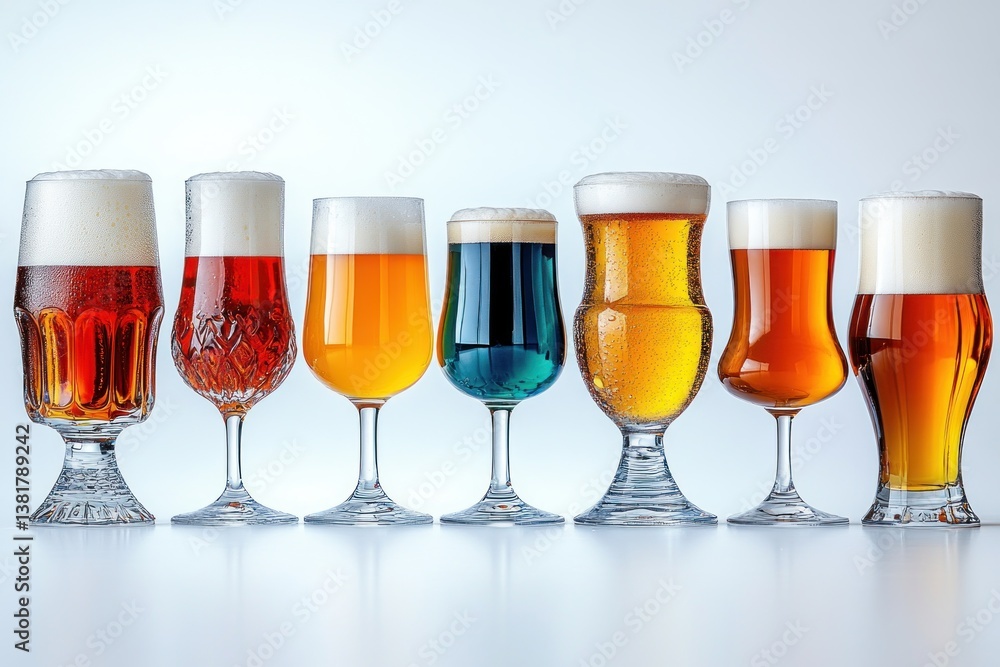 Belgian Draft Ales Pale Amber Beer Glasses Modern Realism Still Life Belgian Draft Ales Pale Amber Beer Glasses Modern Realism Still Life