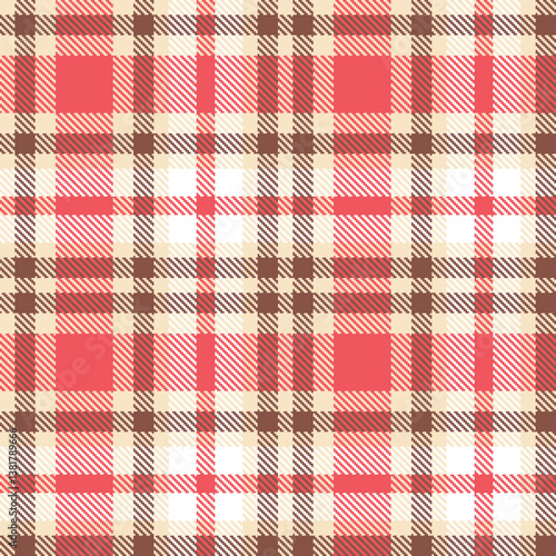 Elegant Seamless Tartan featuring Dusky Golden Buff and Autumn Beauty Patch Fabric Design