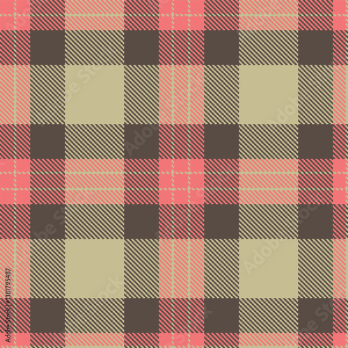 Plaid pattern seamless. Sandy Embarrassment & Soft Morning Tea Tartan Fabric Design.