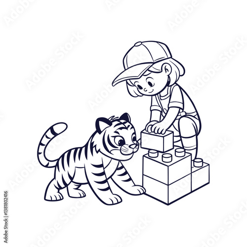 Tiger Cub's Building Adventure While Drained