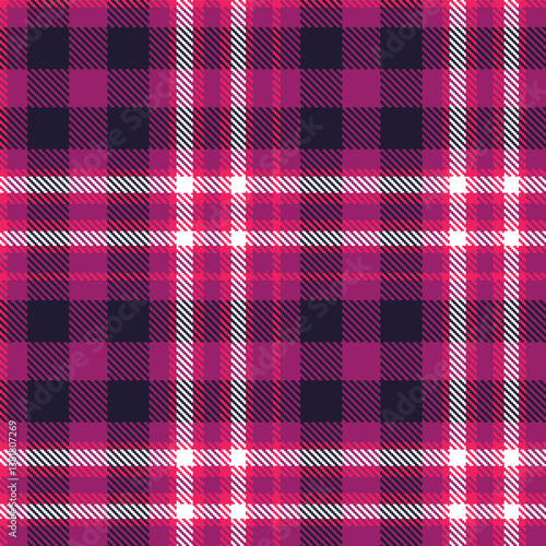 Elegant Seamless Tartan featuring Smoky Bat’s Blood Soup and Fire 8 Bit Eggplant Fabric Design