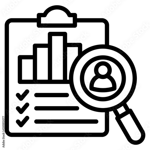 Market Research Icon Element For Design