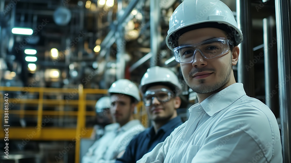 A bold group of experts thriving in an industrial environment
A bold group of experts thriving in an industrial environment