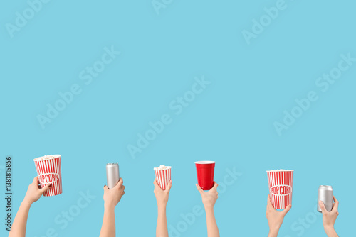 Hands holding buckets with ...
