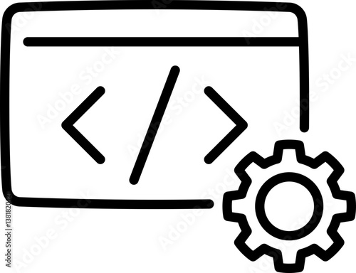 Web development and programming configuration icon - Editable Stroke SVG, fully scalable.