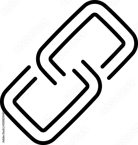 Chain link icon for hyperlink or connection - Editable Stroke SVG, fully scalable.
